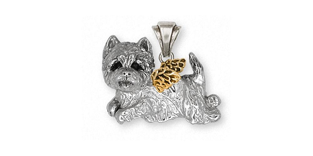 Westie Charms Westie Pendant Silver And Gold Dog Jewelry Westie jewelry