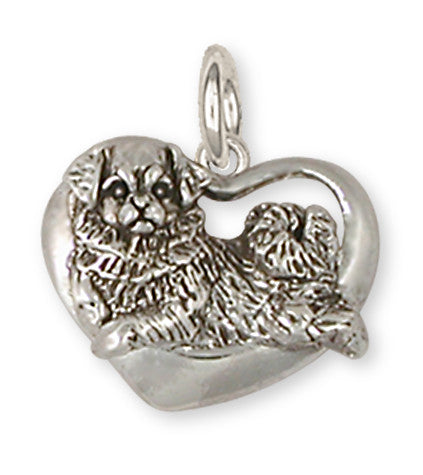 Tibetan Spaniel Charms Tibetan Spaniel Charm Handmade Sterling Silver Dog Jewelry Tibetan Spaniel jewelry