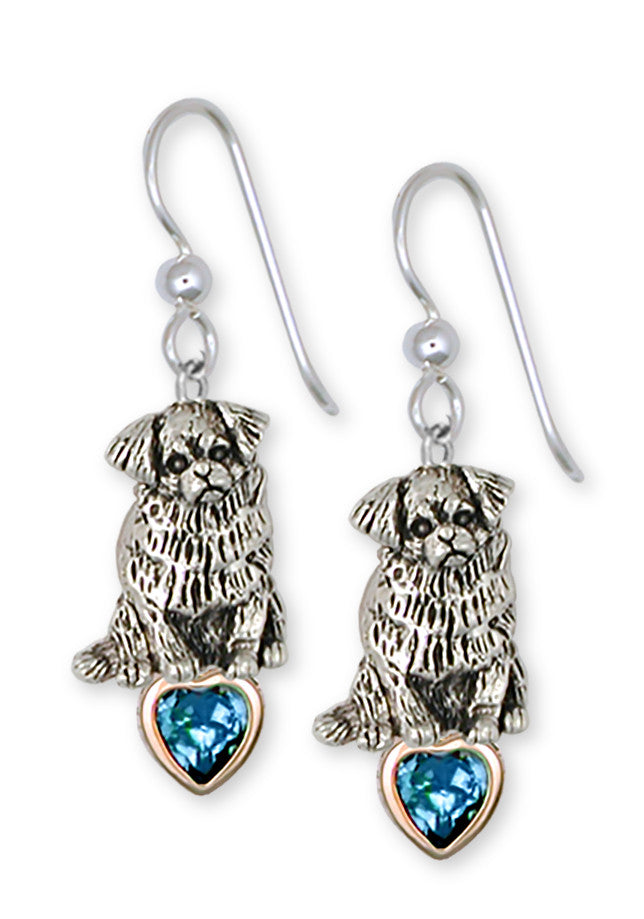 Tibetan Spaniel Charms Tibetan Spaniel Earrings Handmade Sterling Silver Dog Jewelry Tibetan Spaniel jewelry
