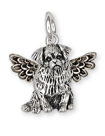 Tibetan Spaniel Angel Charms Tibetan Spaniel Angel Charm Handmade Sterling Silver Dog Jewelry Tibetan Spaniel Angel jewelry