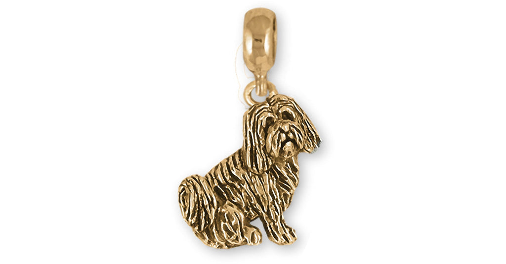 Tibetan Terrier Charms Tibetan Terrier Charm Slide 14k Yellow Gold Tibetan Terrier Jewelry Tibetan Terrier jewelry