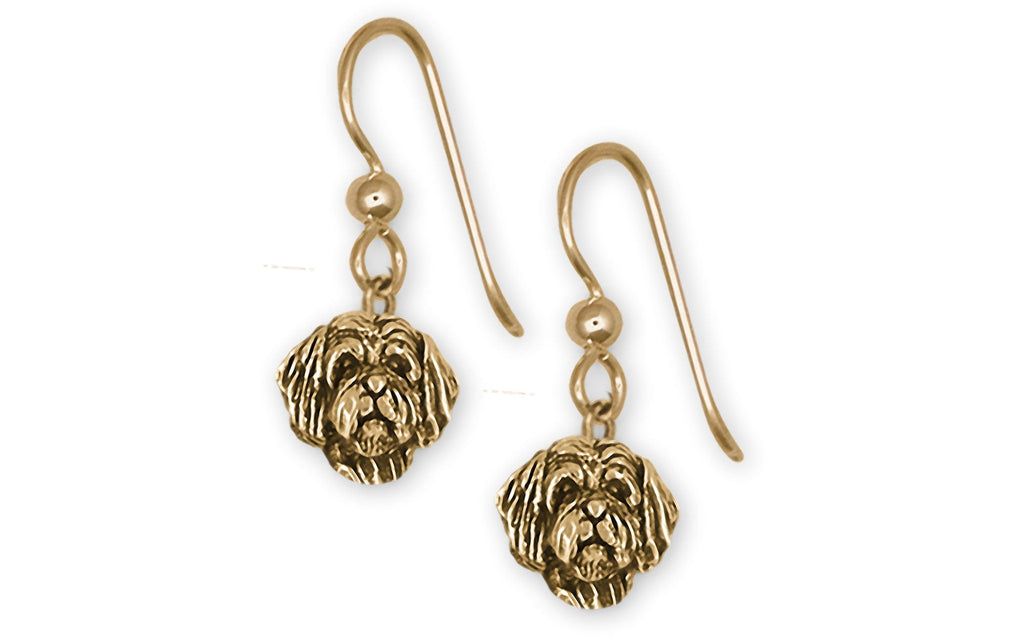 Tibetan Terrier Charms Tibetan Terrier Earrings 14k Yellow Gold Tibetan Terrier Jewelry Tibetan Terrier jewelry