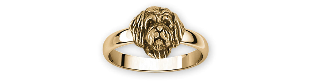 Tibetan Terrier Charms Tibetan Terrier Ring 14k Yellow Gold Tibetan Terrier Jewelry Tibetan Terrier jewelry