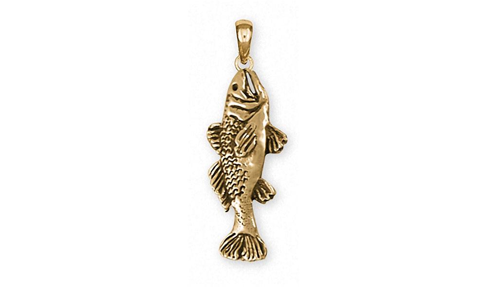 Trout Fish Pendant 14k Gold, Esquivel and Fees