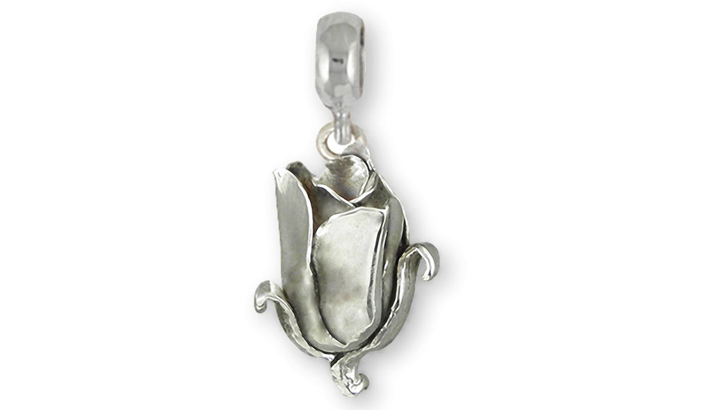Tulip Charms Tulip Charm Slide Sterling Silver Tulip Jewelry Tulip jewelry