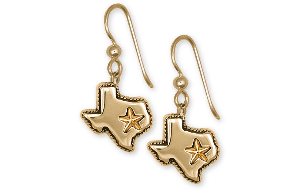 State Of Texas Charms State Of Texas Earrings 14k Gold Texas Jewelry State Of Texas jewelry