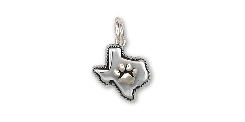 State Of Texas And Paw Charms State Of Texas And Paw Charm Sterling Silver Paw Jewelry State Of Texas And Paw jewelry