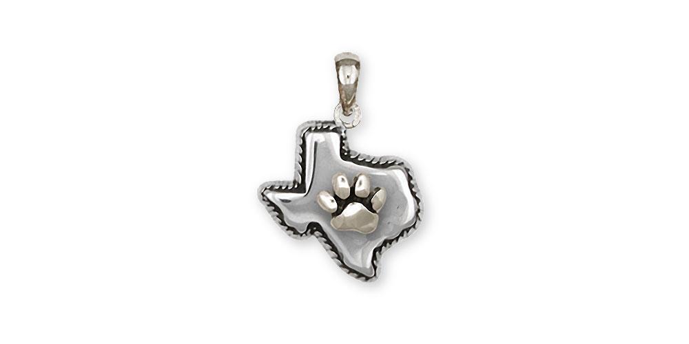 State Of Texas And Paw Charms State Of Texas And Paw Pendant Sterling Silver Paw Jewelry State Of Texas And Paw jewelry
