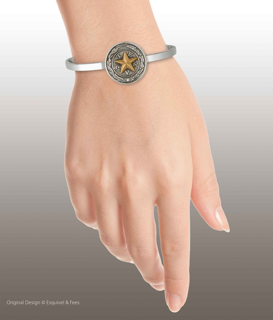 Texas Seal Jewelry Sterling Silver Handmade Texas Seal Bracelet  TX21-CB