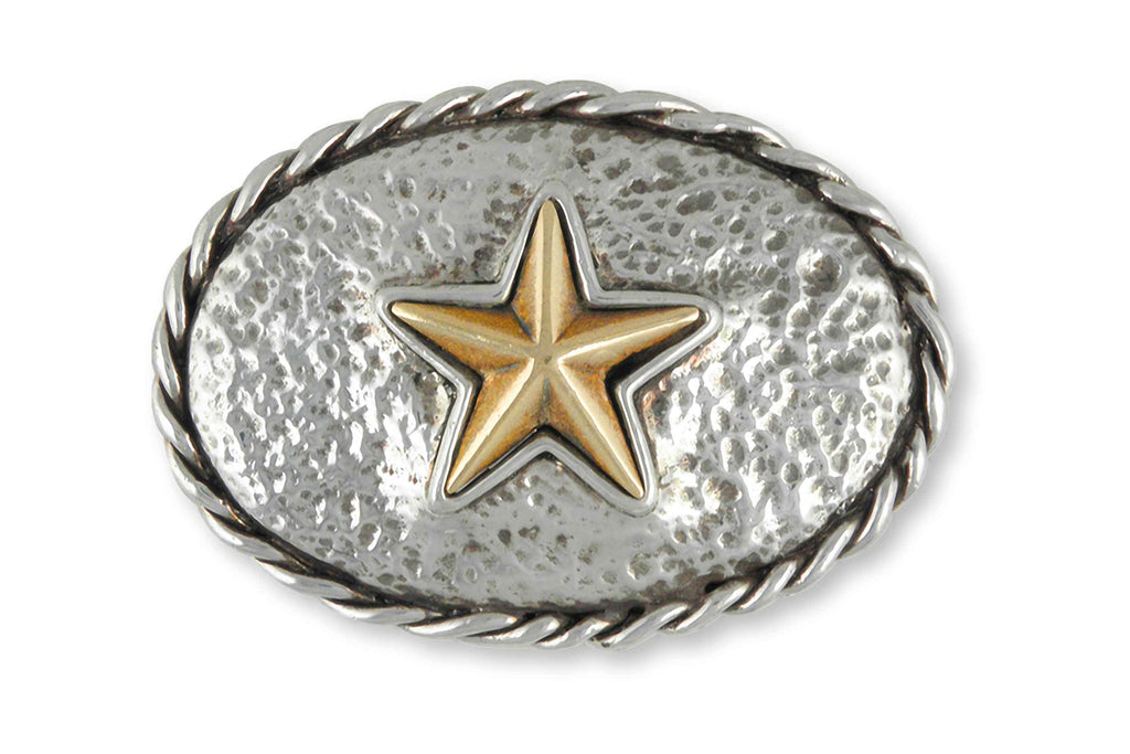 Bronze And Silver Star Belt Buckle Handmade Sterling Silver Texas Star Mens Jewelry TX29B-BB