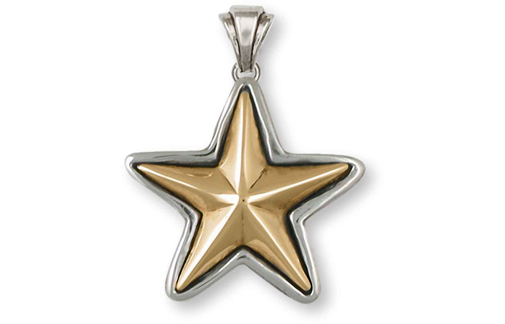Star Charms Star Pendant Sterling Silver And Yellow Bronze Texas Star Jewelry Star jewelry
