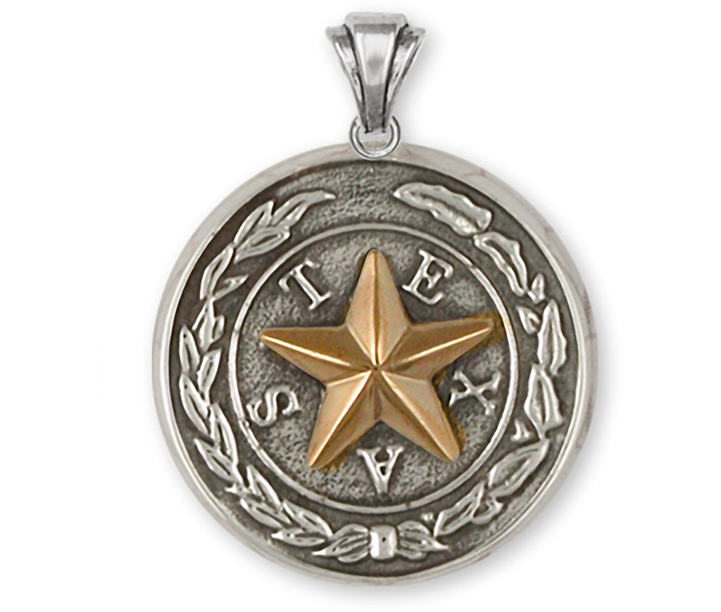 Texas Seal Charms Texas Seal Pendant Silver And 14k Gold Texas Seal Jewelry Texas Seal jewelry