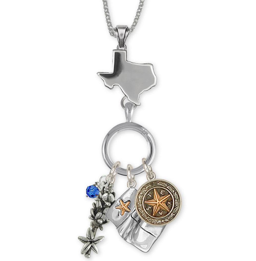 Texas Charms Texas Charm Holder Sterling Silver Texas Jewelry Texas jewelry