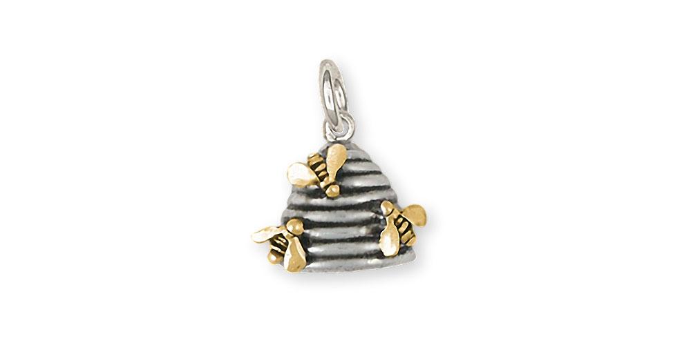 Honey Bee Charms Honey Bee Charm Silver And 14k Gold Honeybee Jewelry Honey Bee jewelry