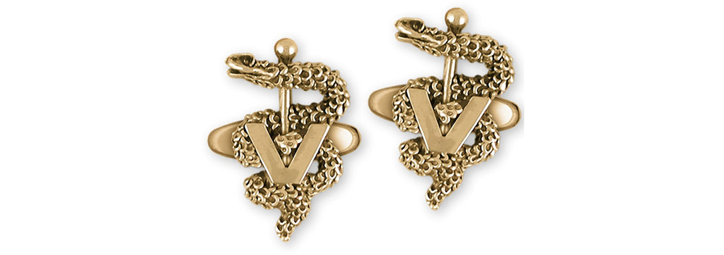 Veterinary Caduceus Charms Veterinary Caduceus Cufflinks 14k Gold Vermeil Veterinary Caduceus Jewelry Veterinary Caduceus jewelry