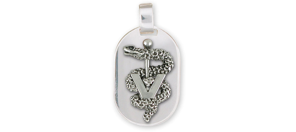 Veterinary Caduceus Charms Veterinary Caduceus Pendant Sterling Silver Veterinary Caduceus Jewelry Veterinary Caduceus jewelry