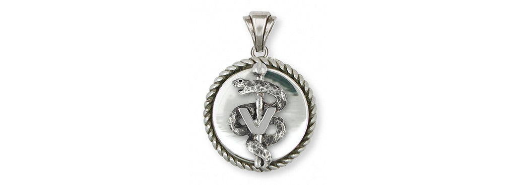 Veterinary Caduceus Charms Veterinary Caduceus Pendant Sterling Silver Veterinary Caduceus Jewelry Veterinary Caduceus jewelry