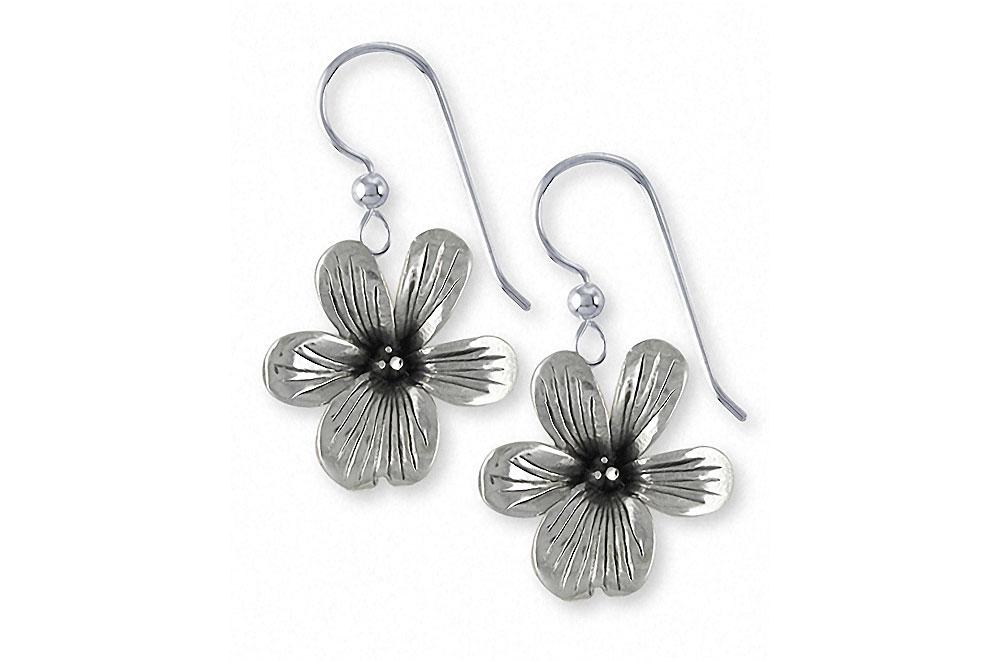 Violet Charms Violet Earrings Sterling Silver Flower Jewelry Violet jewelry