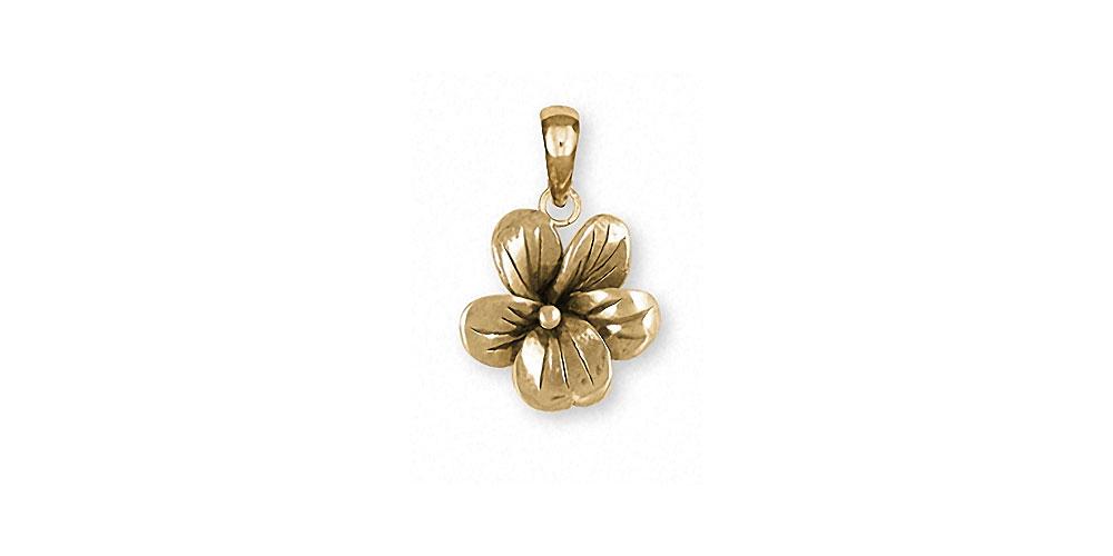Violet Charms Violet Pendant 14k Gold Flower Jewelry Violet jewelry