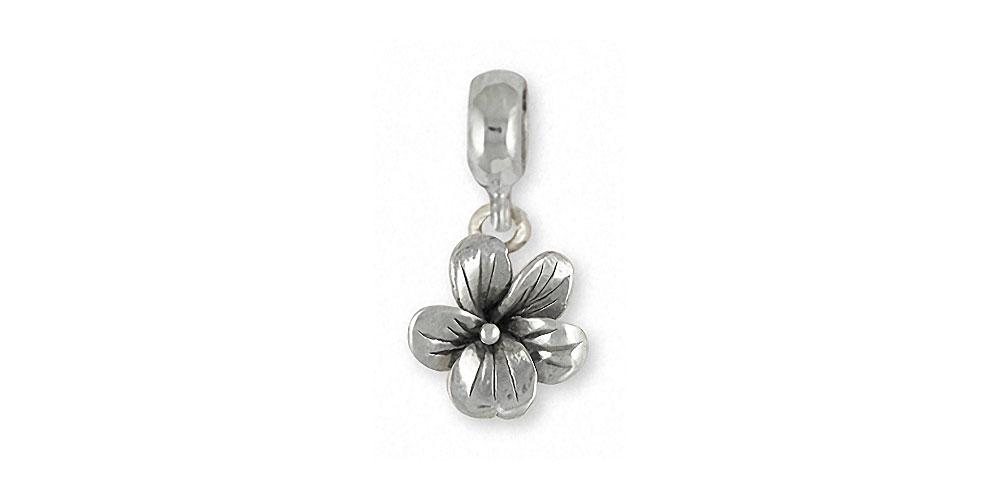 Violet Charms Violet Charm Slide Sterling Silver Flower Jewelry Violet jewelry