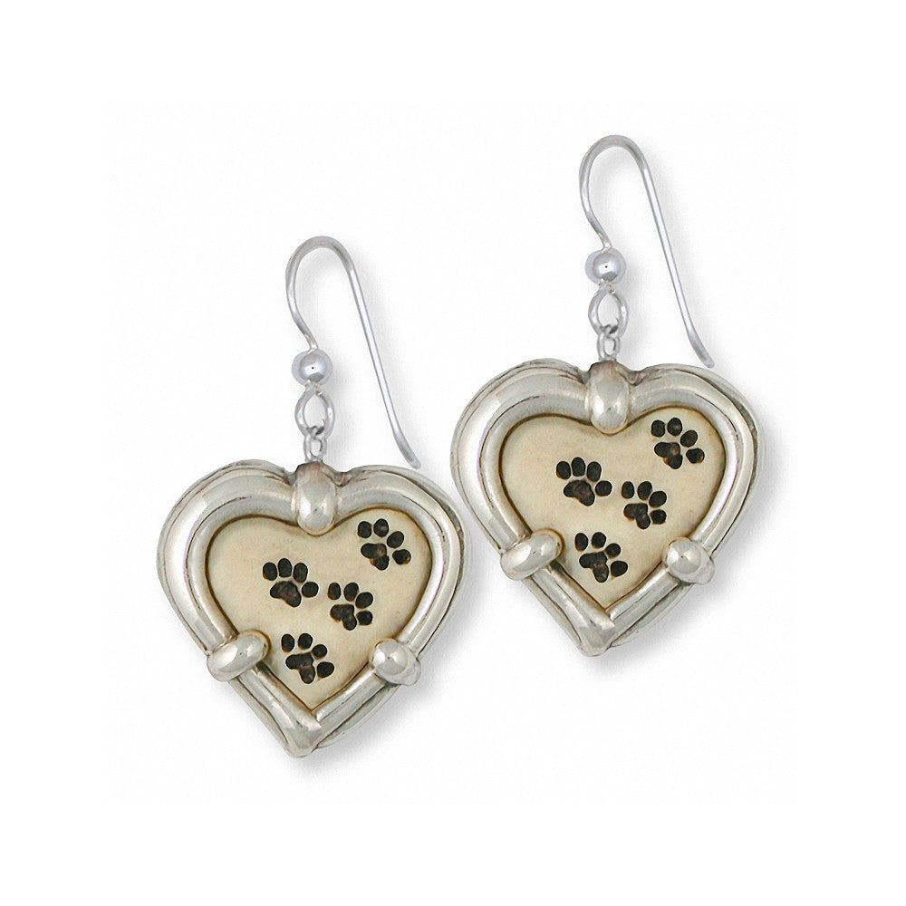 Dog Paw Charms Dog Paw Earrings Sterling Silver Dog Jewelry Dog Paw jewelry