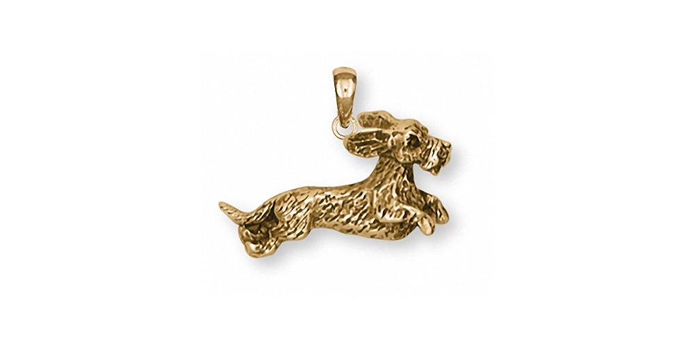 Wire Hair Dachshund Dog Pendant 14k Gold Esquivel and Fees