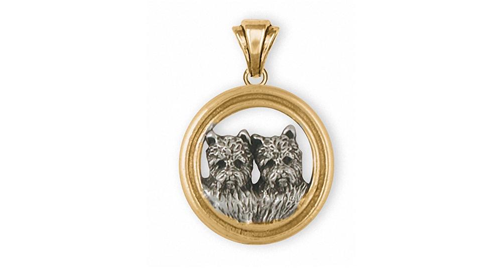 Cairn Terrier Charms Cairn Terrier Pendant Silver And Gold Dog Jewelry Cairn Terrier jewelry