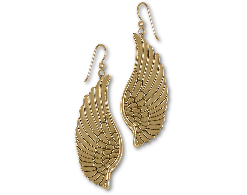 Wing Charms Wing Earrings 14k Yellow Gold Wing Jewelry Wing jewelry