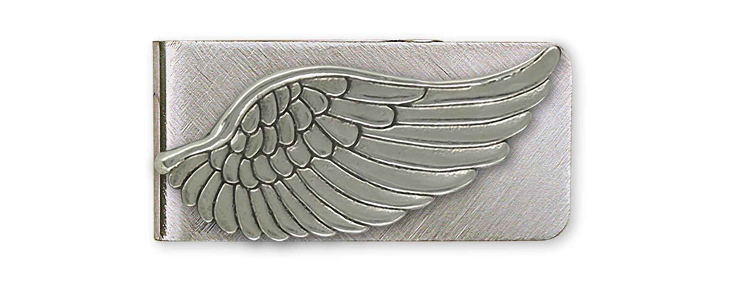Wing Charms Wing Money Clip Sterling Silver And Stainless Steel Wing Jewelry Wing jewelry