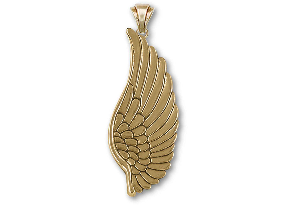 Wing Charms Wing Pendant 14k Yellow Gold Wing Jewelry Wing jewelry