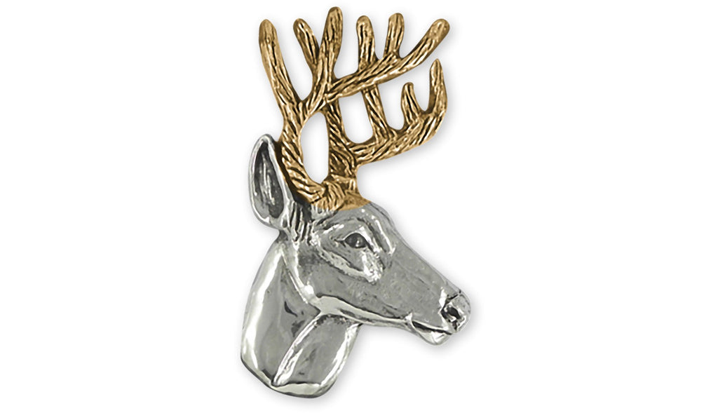 White Tail Deer Charms White Tail Deer Pendant Silver And 14k Gold Deer Jewelry White Tail Deer jewelry