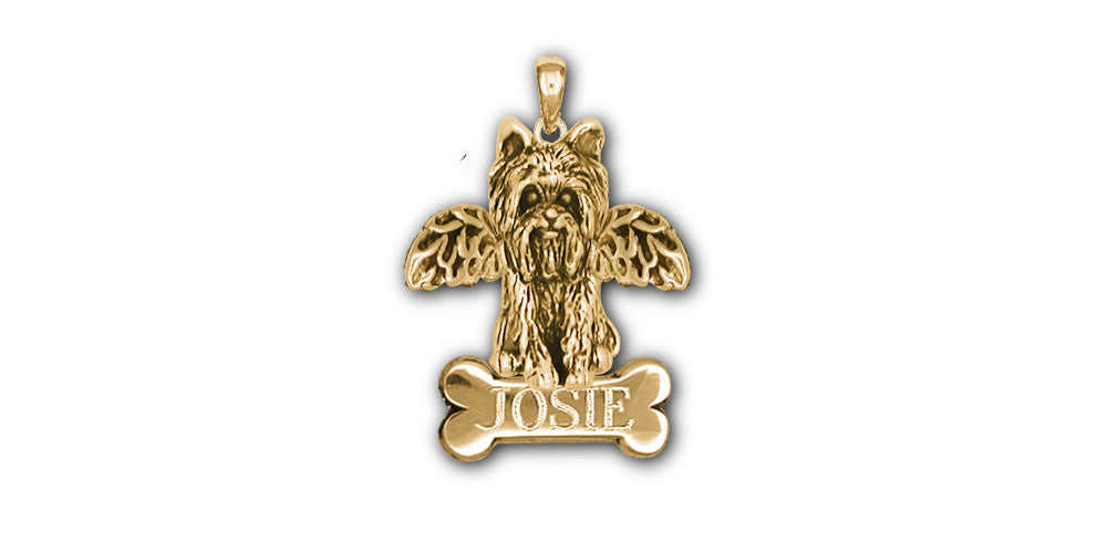 Yorkie Yorkshire Terrier Angel Charms Yorkie Yorkshire Terrier Angel Personalized Pendant Gold Vermeil Dog Jewelry Yorkie Yorkshire Terrier Angel jewelry