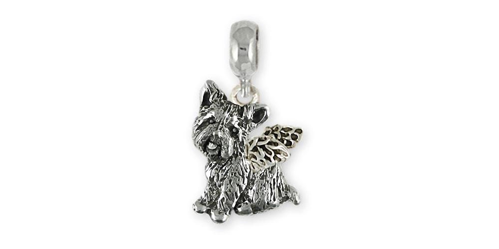 Yorkie Charms Yorkie Charm Slide Sterling Silver Yorkshire Terrier Jewelry Yorkie jewelry