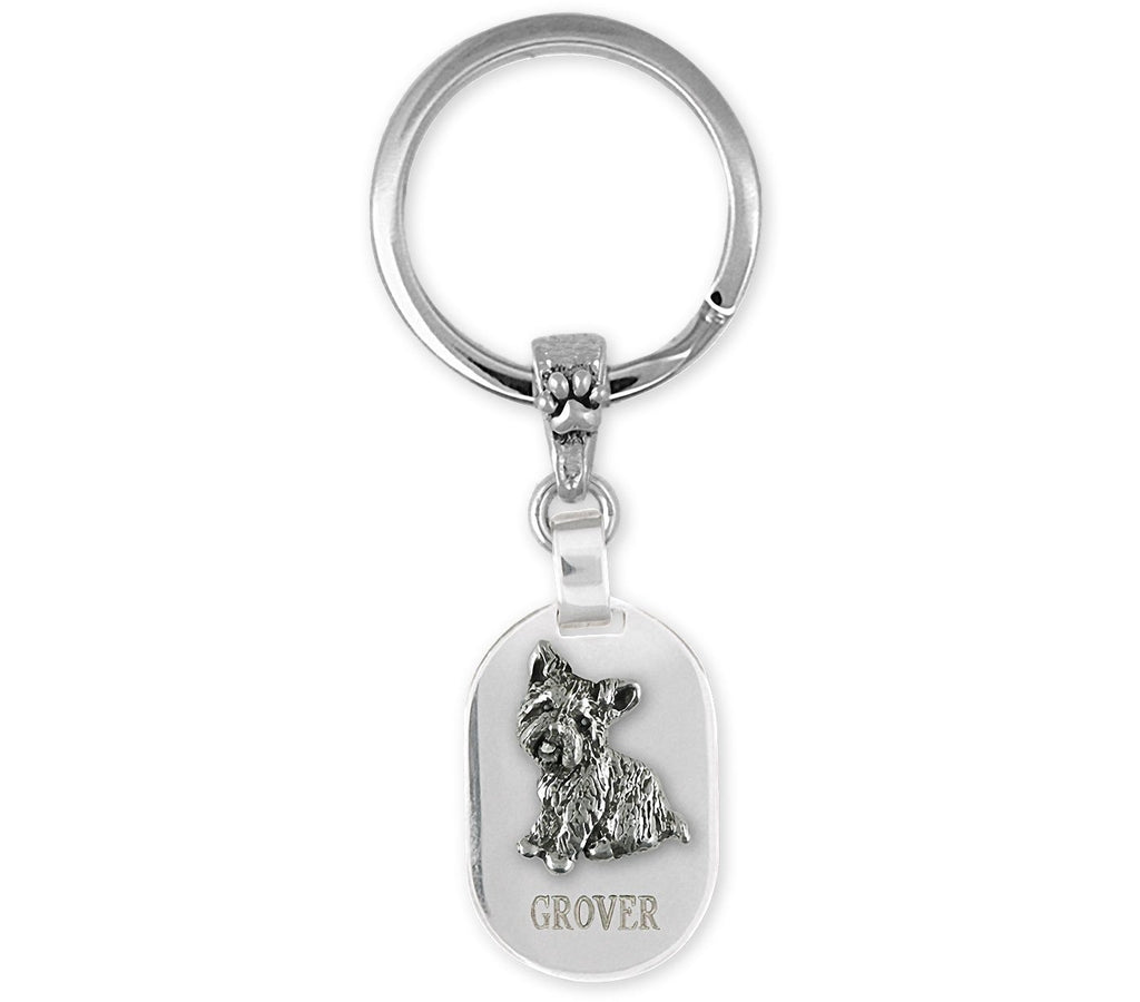 Yorkie Charms Yorkie Key Ring Sterling Silver Yorkshire Terrier Jewelry Yorkie jewelry