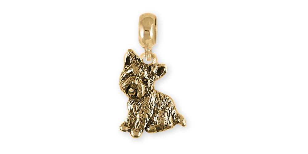 Yorkie Charms Yorkie Charm Slide 14k Gold Yorkshire Terrier Jewelry Yorkie jewelry