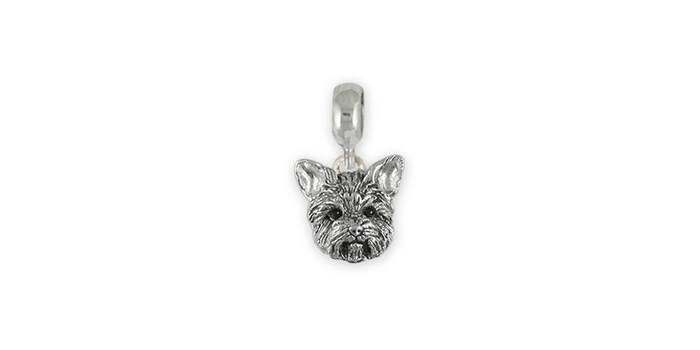 Yorkie Charms Yorkie Charm Slide Sterling Silver Yorkshire Terrier Jewelry Yorkie jewelry