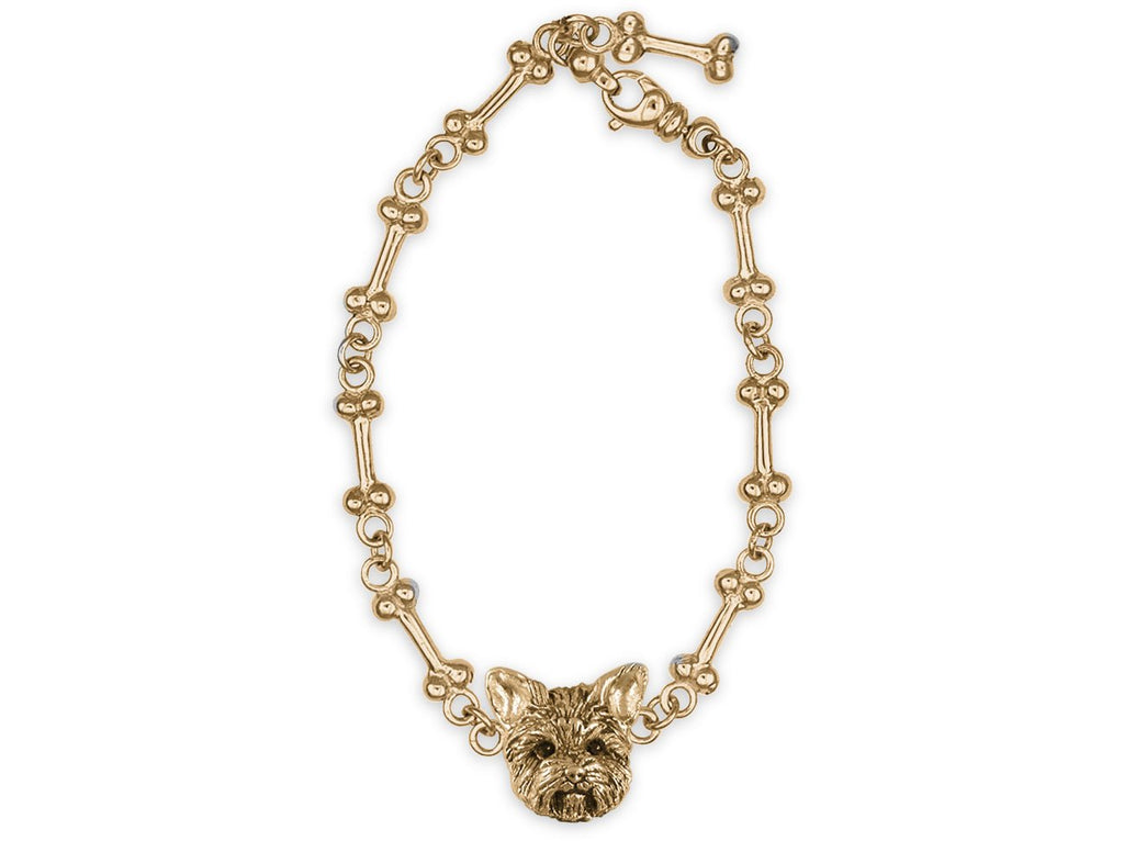 Yorkie Charms Yorkie Bracelet 14k Gold Yorkshire Terrier Jewelry Yorkie jewelry