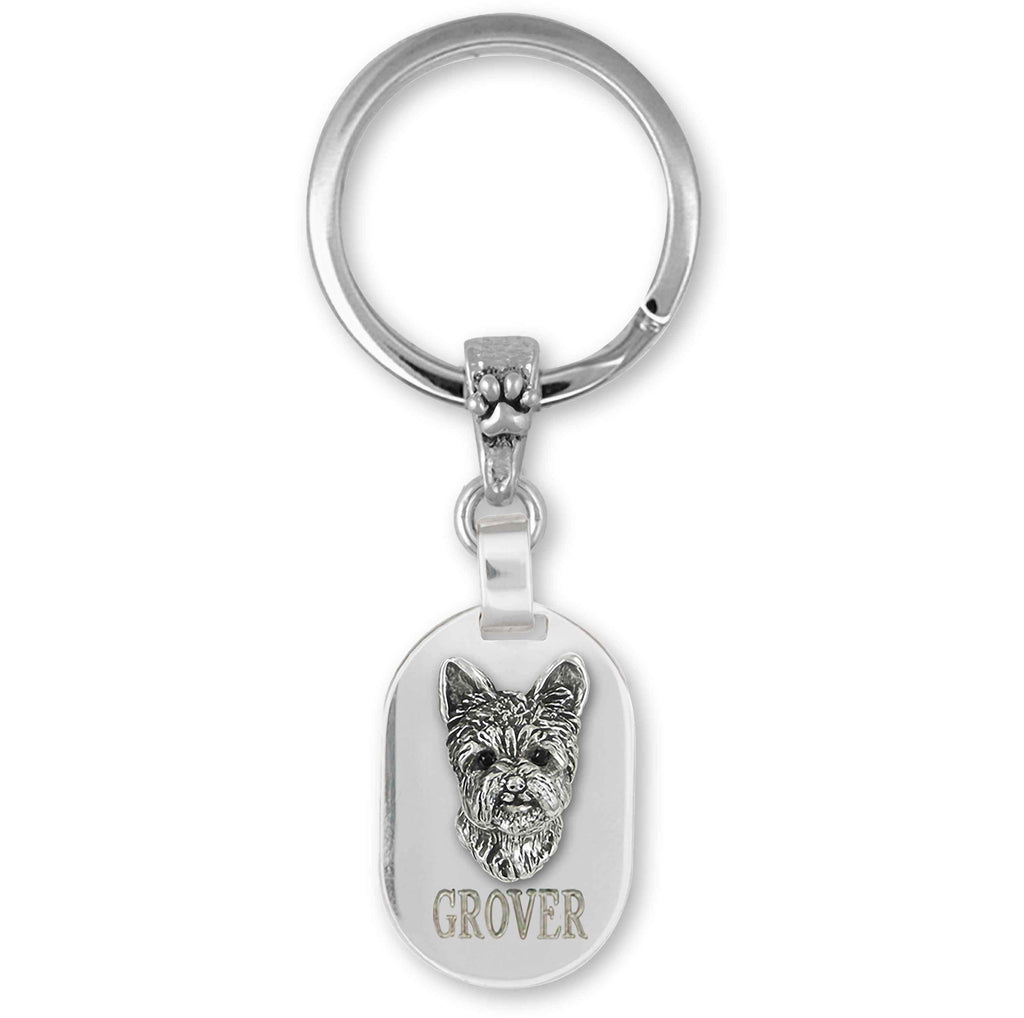 Yorkshire Terrier Charms Yorkshire Terrier Key Ring Sterling Silver Yorkie Jewelry Yorkshire Terrier jewelry