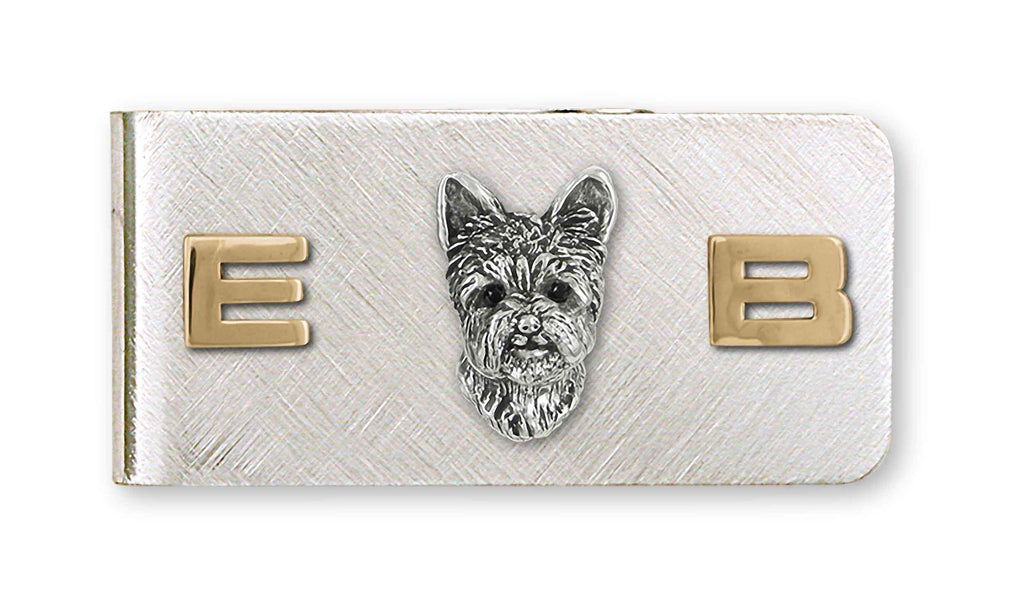 Yorkshire Terrier Charms Yorkshire Terrier Money Clip Silver And 14k Gold Yorkie Jewelry Yorkshire Terrier jewelry