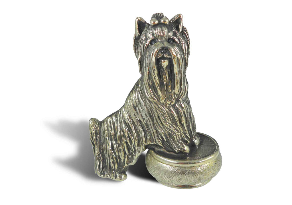 Yorkshire Terrier Charms Yorkshire Terrier Figurine Yellow Bronze Yorkie Jewelry Yorkshire Terrier jewelry